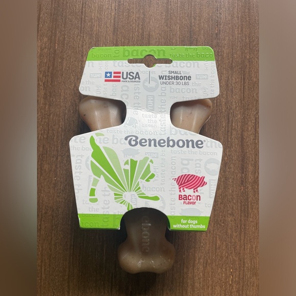 Bundle of 3 Benebone Wishbone Chew Toy for Dogs - bacon flavored, size small-NWT - Picture 3 of 8